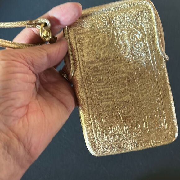COACH Gold Metallic Poppy Wristlet - Picture 6 of 6